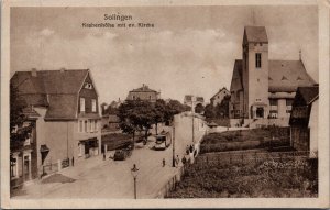 Germany Solingen Krahenhöhe mit ev Kirche Vintage Postcard 09.93