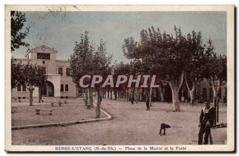 Berre l & # 39etang Postcard Old Town Hall and the Post Office