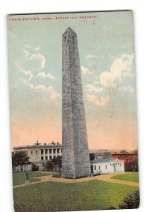 Charlestown Massachusetts MA Postcard 1910 Bunker Hill Monument