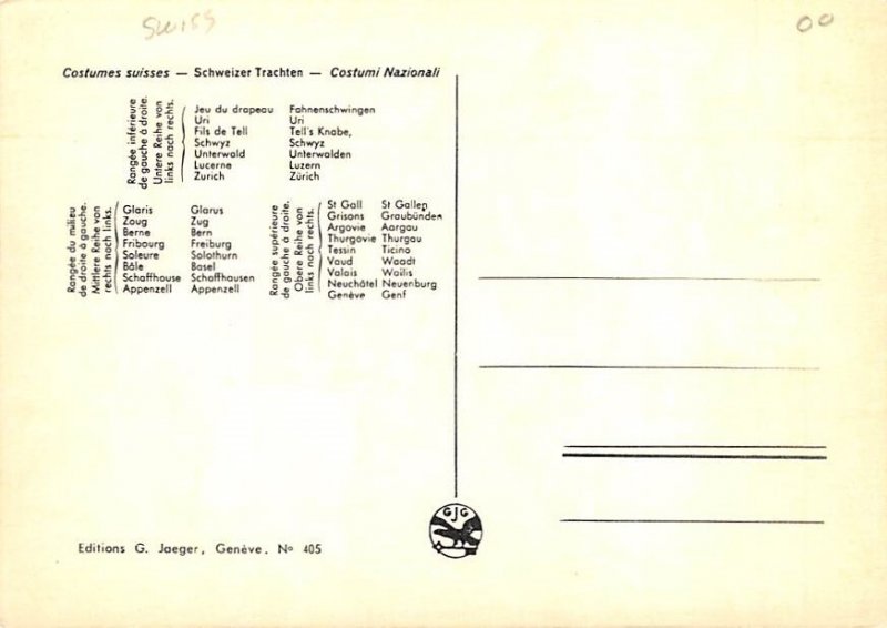 Costumes Suisses, Schweizer Trachten 