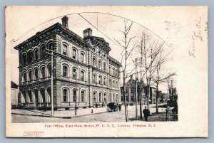 TRENTON NJ POST OFFICE EAST STATE STREET LIBRARY ANTIQUE POSTCARD