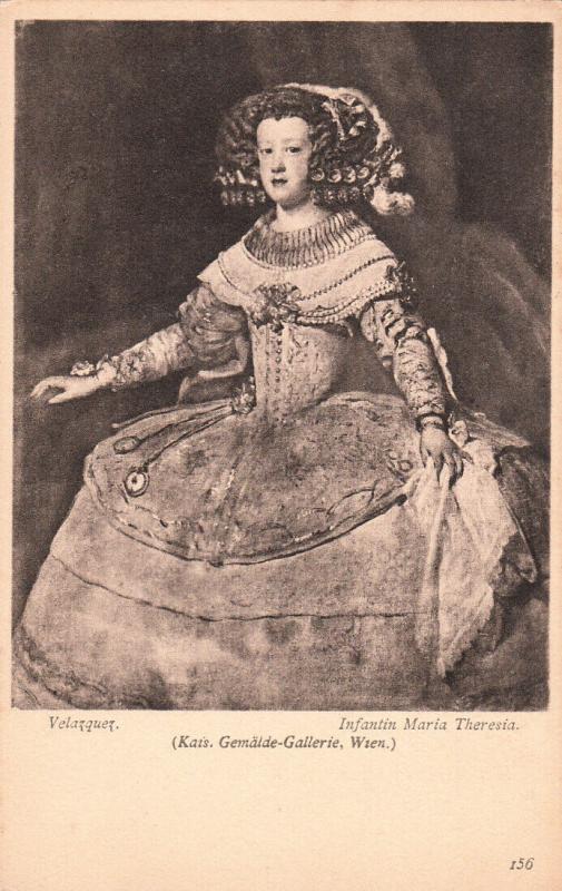 Infant Maria Theresa portrait by Velazquez art postcard 