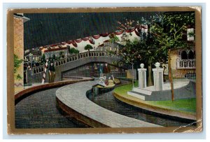 1909 Canals of Venice, Dreamland Coney Island Brooklyn New York NY Postcard 