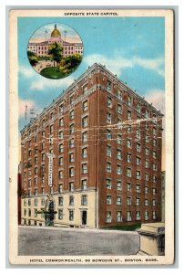 Vintage 1936 Postcard Hotel Commonwealth Bowdoin Street Boston Massachusetts