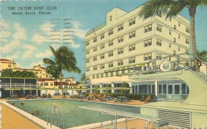 Postcard Florida Miami Beach Tatem Surf Club swimming Pool Teich 23-9484