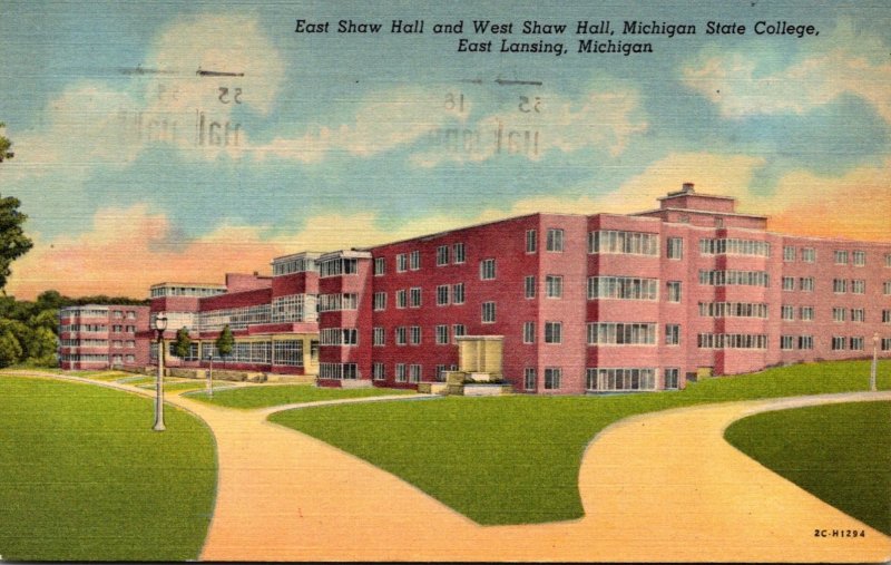 Michigan East Lansing Michigan State College East Shaw Hall and West Shaw Hal...