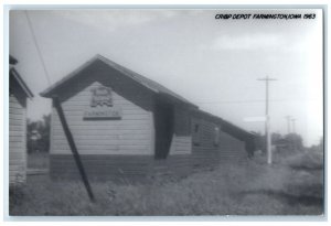 c1963 Cri&p Farmington Iowa IA Railroad Train Depot Station RPPC Photo Postcard