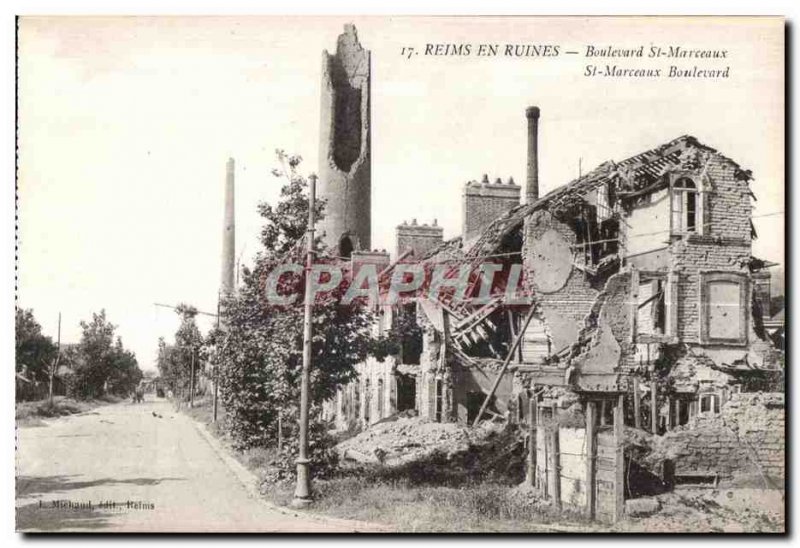 Reims In Ruins Boulevard St Marceaux Army