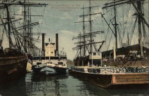 San Francisco California CA Loading Wheat Ships Wharf c1910 Postcard