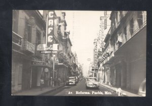 RPPC PUEBLO MEXICO DOWNTOWN STREET SCENE OLD CARS VINTAGE REAL PHOTO POSTCARD