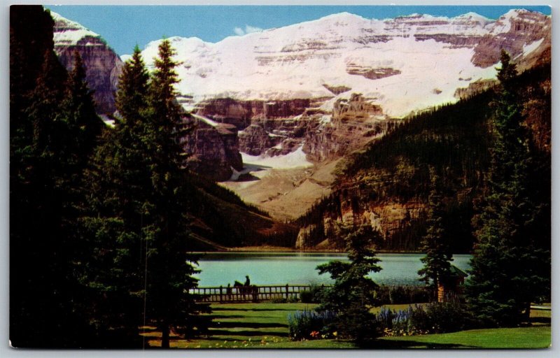 Vtg Canada Alberta Lake Louise & Swimming Pool Banff National Park Postcard