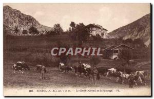 Sospel - the Golf Hotel and the Pasture - Old Postcard