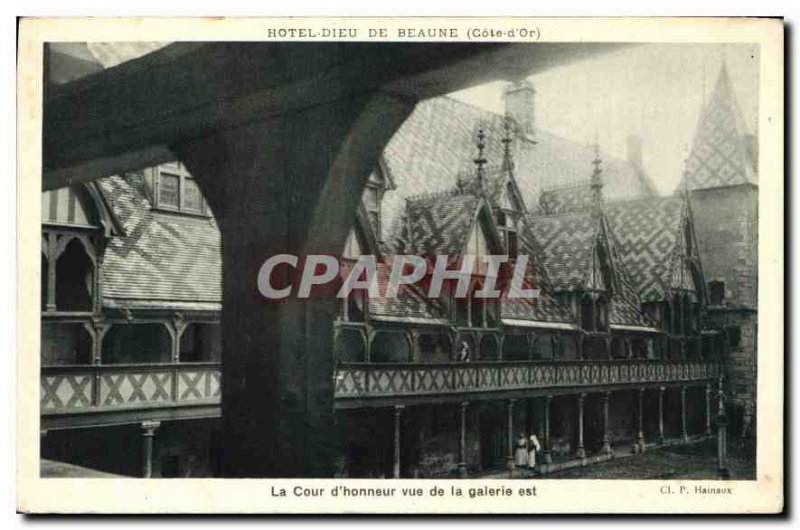 Old Postcard Hotel Dieu in Beaune Cote d'Or, the Court of Honor for the gallery