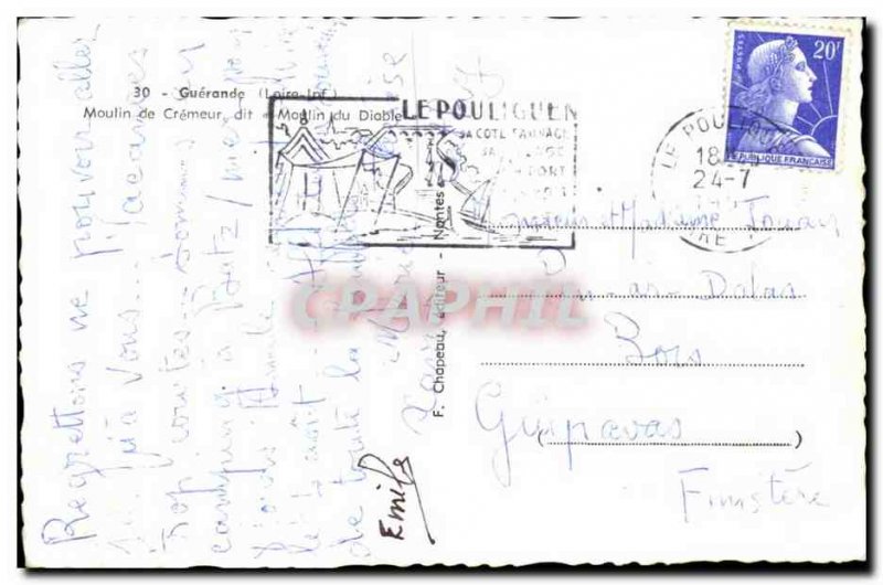 Guerande Postcard Old Mill creamer devil mill (Mill)