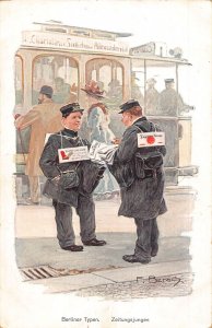 A145 Germany Berliner Typen Magazines Seller Signed F Bersch postcard