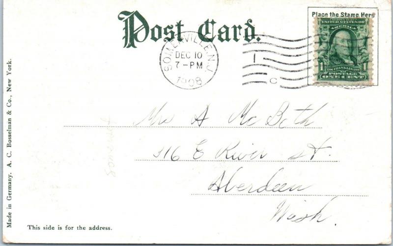 SOMERVILLE, NJ New Jersey   Second REFORMED CHURCH  1908   Postcard 