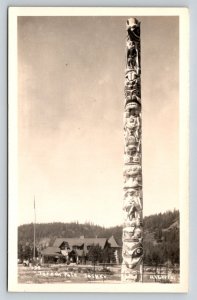 RPPC  Totem Pole   Jasper   Alberta  Canada    Postcard