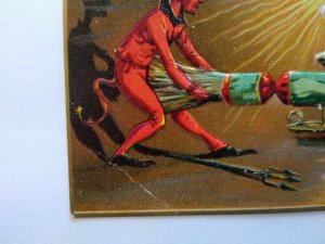 Vintage Halloween Postcard Tuck Original Red Devil Goblin Anthropomorphic 150 