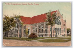 Topeka Kansas Central Congregational Church Postcard c1912 Postmark