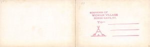 Souvenir of wigwam Village double folded card Cave City KY