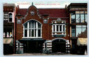 2 Postcards MILWAUKEE, Wisconsin WI ~ GARGOYLE RESTAURANT & INTERIOR c1910s