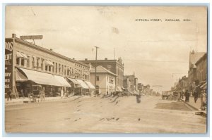 1911 Mitchell Street Seegmiller Bros. Drug Store View Cadillac MI RPPC Photo