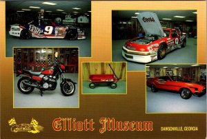 2~4X6 Postcards DAWSONVILLE, Georgia  BILL ELLIOTT MUSEUM Nascar Coors Race Cars