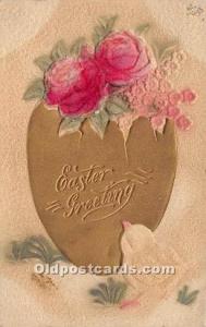 Easter Embroidery Material on front of card Unused light crease right bottom ...