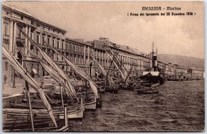 VINTAGE POSTCARD HARBOR MARINA AT MESSINA ITALY BEFORE THE 1908 EARTHQUAKE