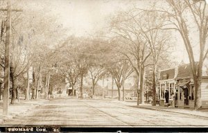 North Weymouth MA Thomas Corner Store Front Weight Scales Real Photo Postcard