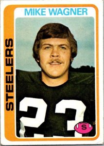 1978 Topps Football Card Mike Wagner Pittsburgh Steelers sk7480