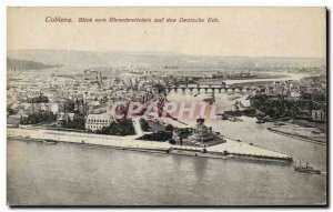 Postcard Old Colbenz Blick Vom Ehrenbreltstein Auf Das Deutsche Eck