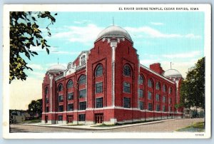 Cedar Rapids Iowa Postcard El Kahir Shrine Temple Building Exterior 1938 Vintage