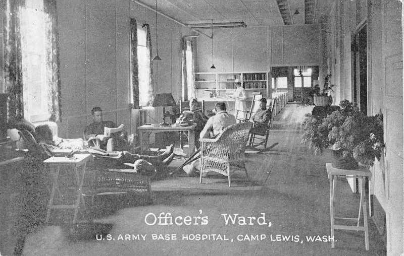 Officer's Ward CAMP LEWIS, WA Army Base Hospital Military 1900s Antique Postcard