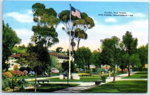 Postcard - Plaza, Old Town, San Diego, California, USA