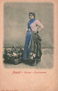 Vintage Postcard Napoli Costumi Fruttivendola Costume Naples Italy