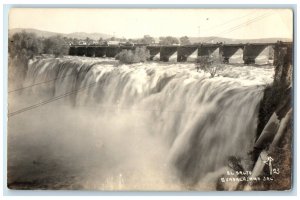 c1920's El Salto Water Falls Guadalajara Jalisco Mexico RPPC Photo Postcard