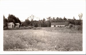 RPPC Real Photo Postcard Rural Ontario Durham Camp McPherson Cabins 1950s S116