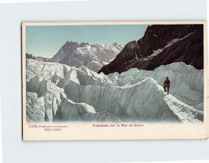 Postcard Crevasses sur la Mer de Glace France