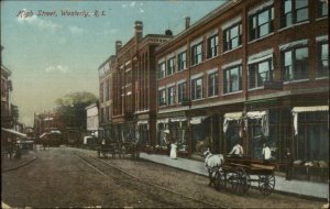 Westerly RI High Street c1910 Postcard