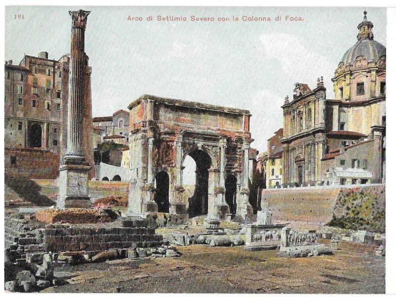 Italy Roma Arco Settimio Severo Roman Forum Ruins Postcard