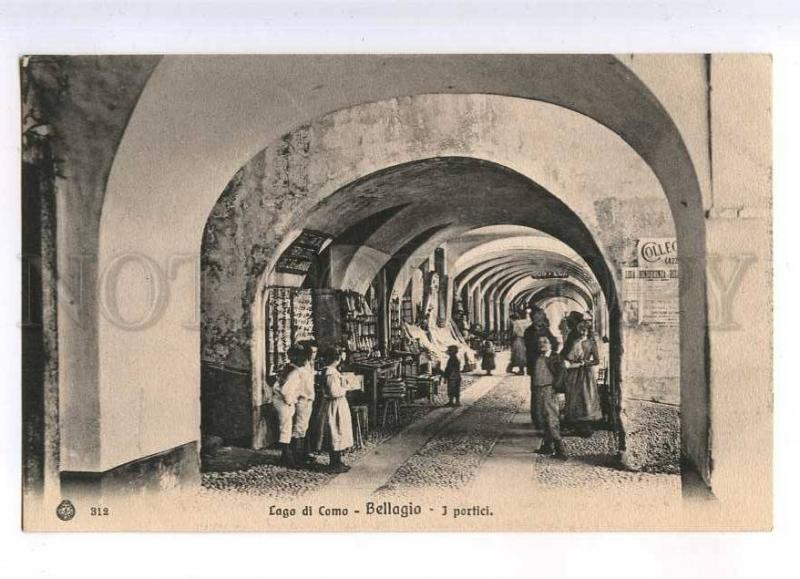 232943 ITALY Lago di COMO BELLAGIO market Vintage postcard