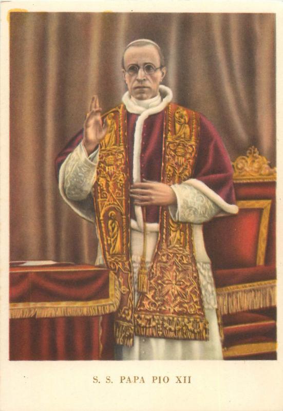 Pope Pius S. S. Papa Pio XII cartolina postale vecchia