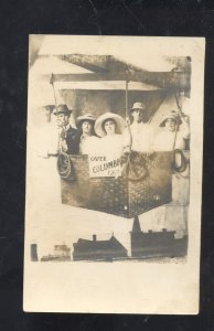 RPPC COLUMBIA MISSOURI HOT AIR BALLOON FLYING WOMEN REAL PHOTO POSTCARD