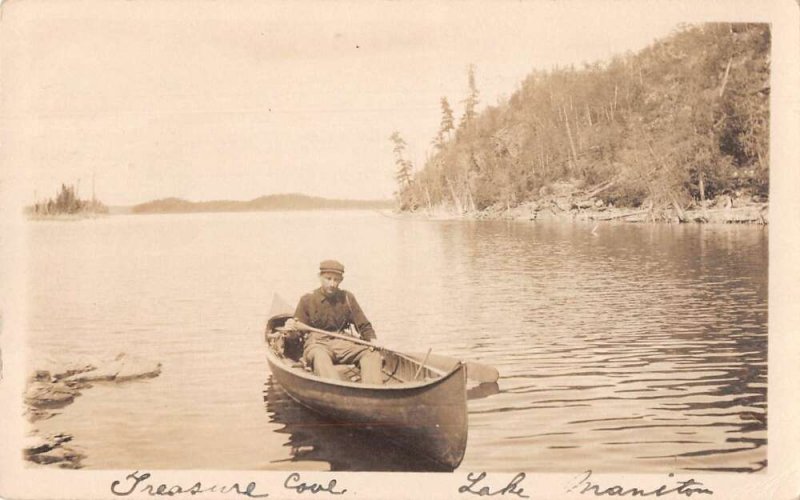 Minneapolis Minnesota Treasure Cove Lake Canoeing Real Photo Postcard AA55955 