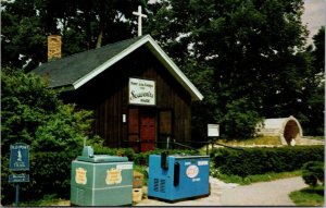 Postcard Replica of First Log Church in Vincennes, Indiana