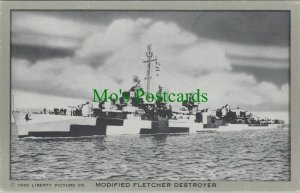 American Military Postcard - U.S Navy - Modified Fletcher Destroyer RS28010