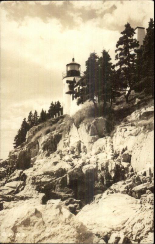 Bass Harbor Lighthouse Mt. Desert Island ME 1940s-50s Real Photo Postcard #4