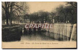 Postcard Old Nimes Exit the Fountain Canal