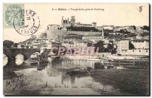 Beziers Old Postcard General view taken of the suburb